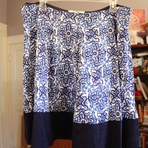 Milly Design Nation Geometric Floral Pleated Skirt